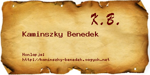 Kaminszky Benedek névjegykártya